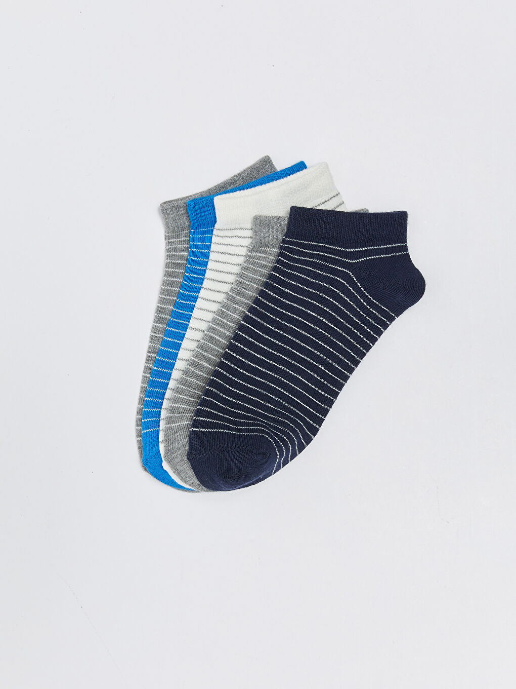 Полосатые короткие носки для мальчиков, комплект из 5 штук-1