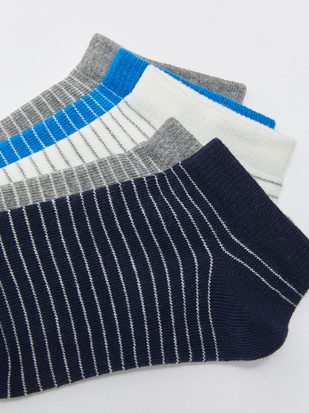 Полосатые короткие носки для мальчиков, комплект из 5 штук-2