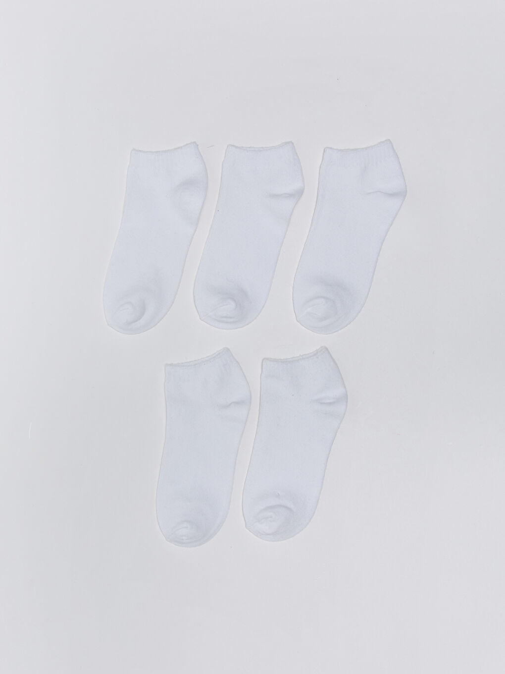 Beyaz Basic Erkek Çocuk Patik Çorap 5'li