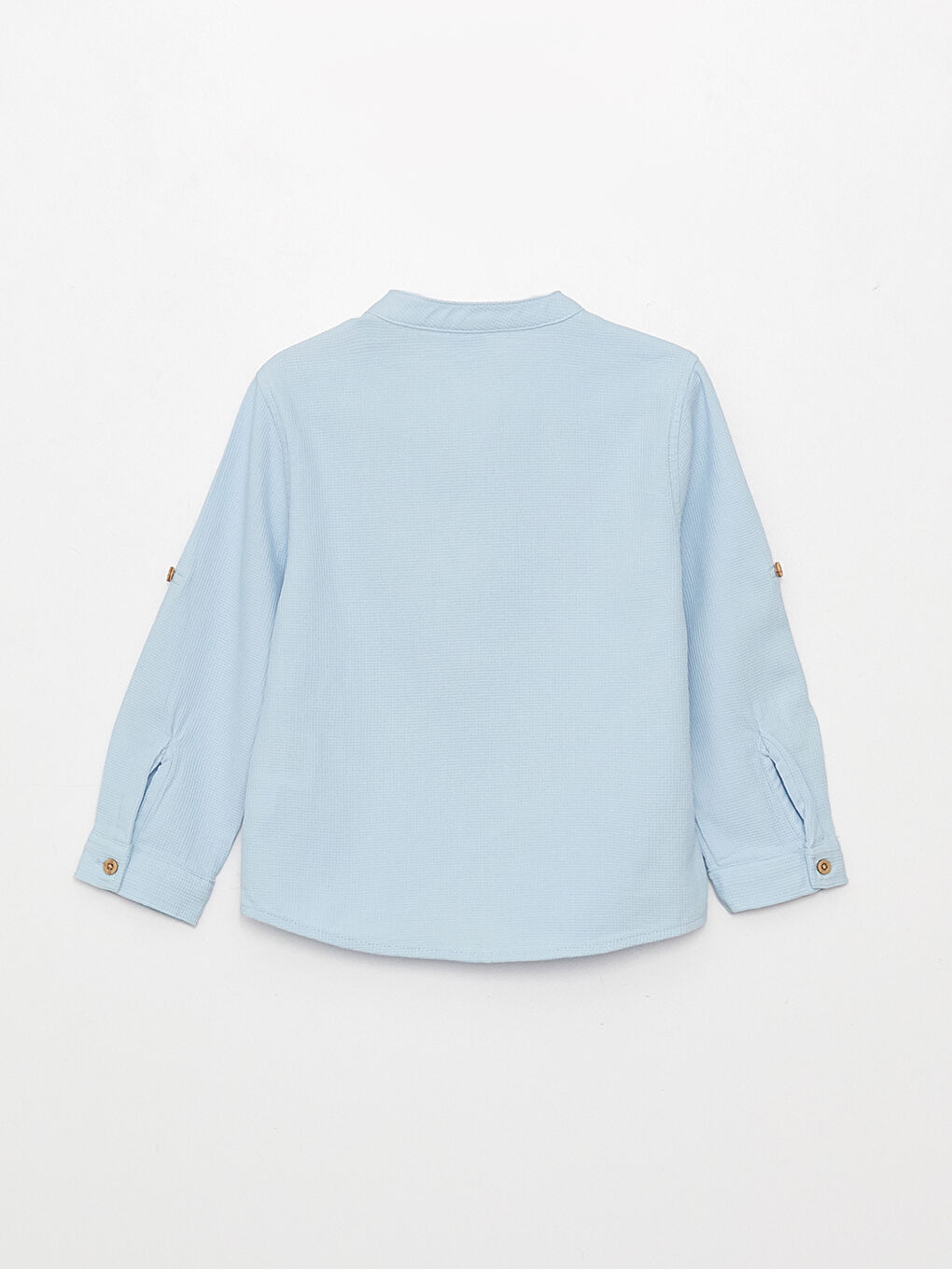 Mavi Hakim Yaka Uzun Kollu Basic Erkek Bebek Gömlek-1