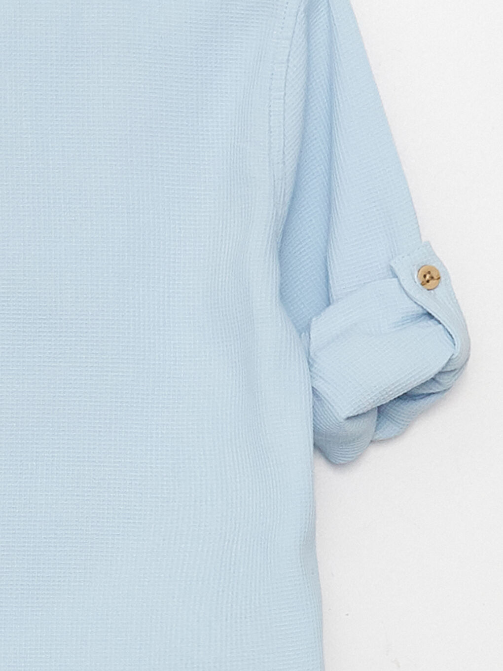 Mavi Hakim Yaka Uzun Kollu Basic Erkek Bebek Gömlek-2