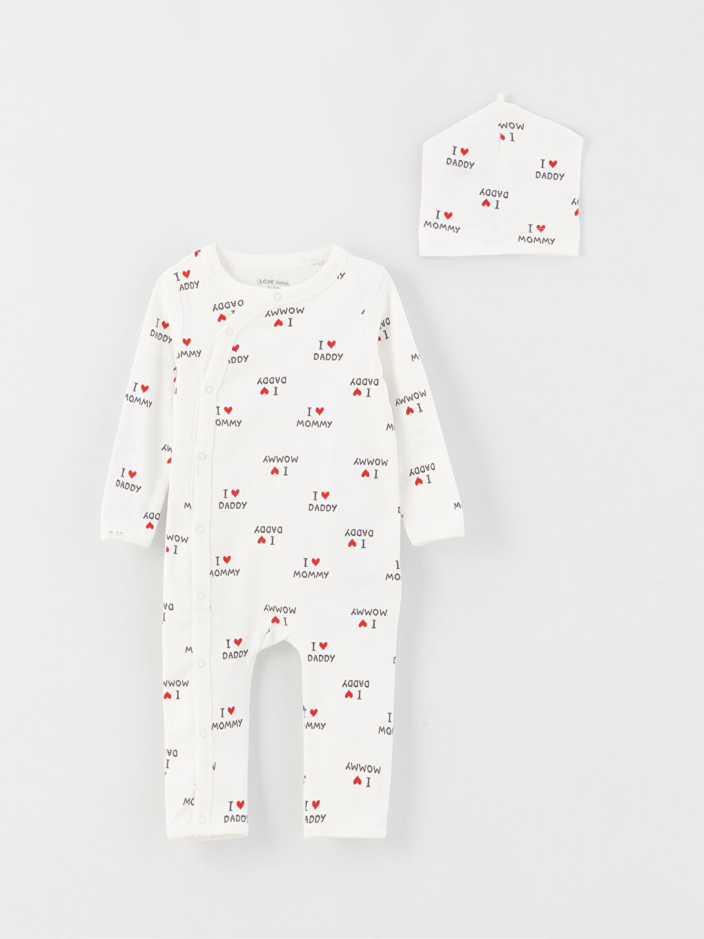 მრგვალი საყელო ნაბეჭდი ახალშობილ გოგონებისთვის 3-ცალიანი კომპლექტი-1