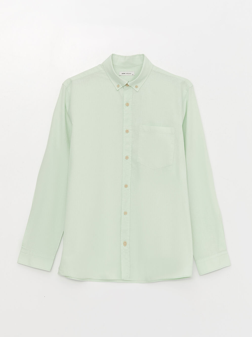 Regular Fit Long Sleeve Linen Blend Men's Shirt-5