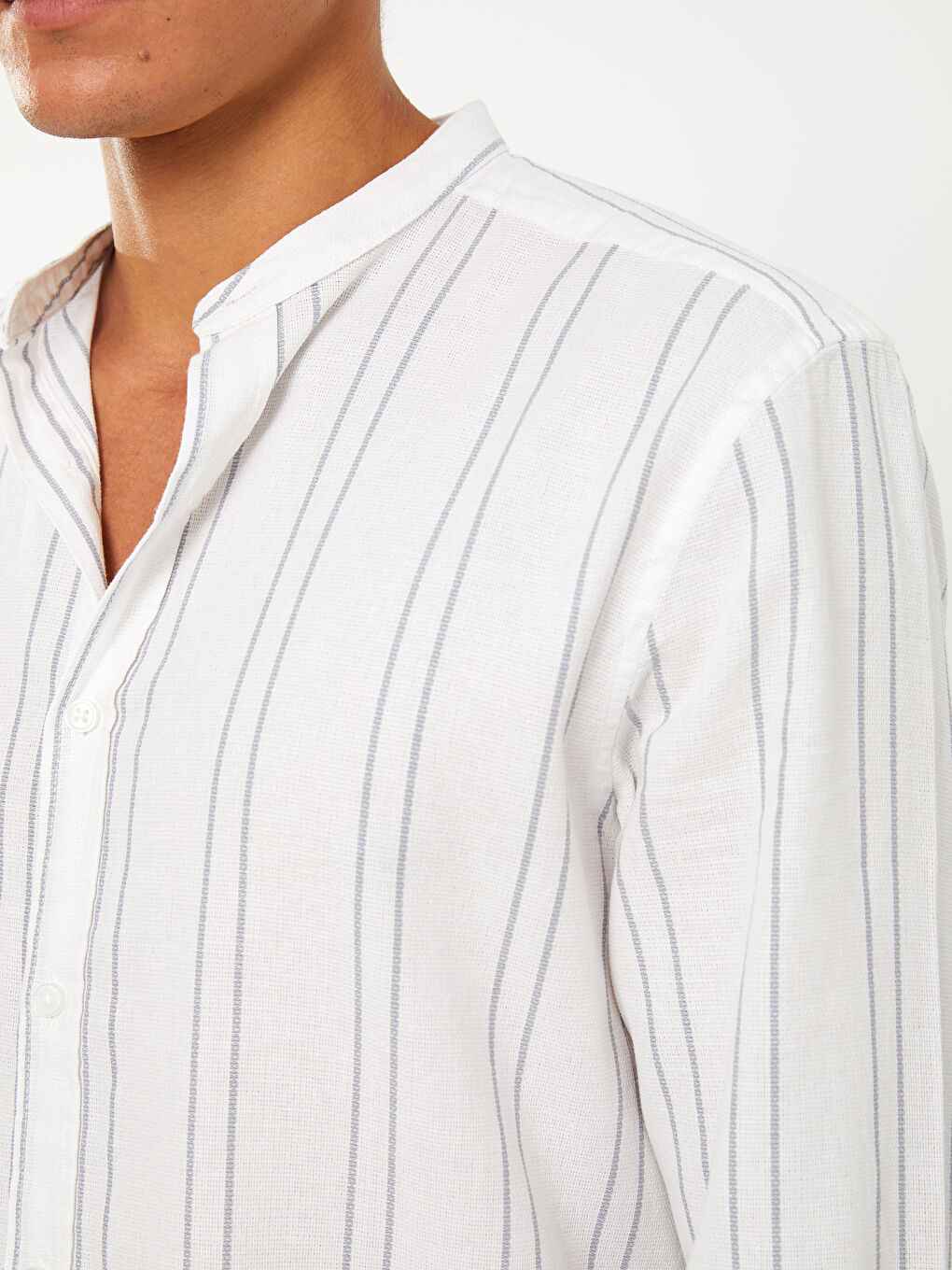 XSIDE Regular Fit Long Sleeve Striped Linen Blend Men's Shirt -S39192Z8-LRZ