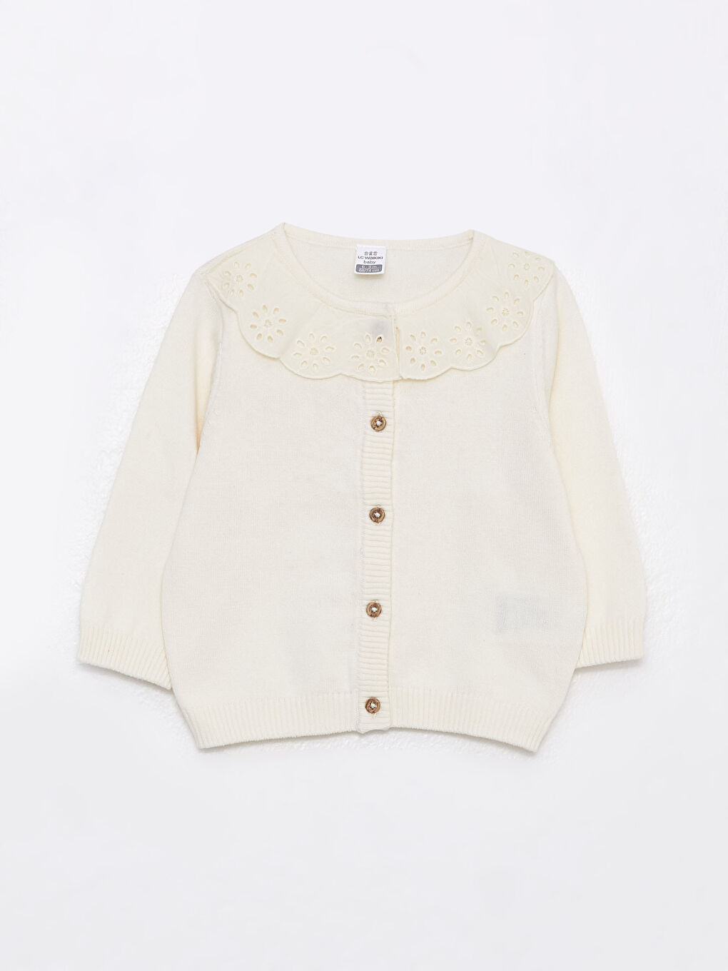 Bebe Collar Basic Long Sleeve Baby Girl Knitwear Cardigan-3