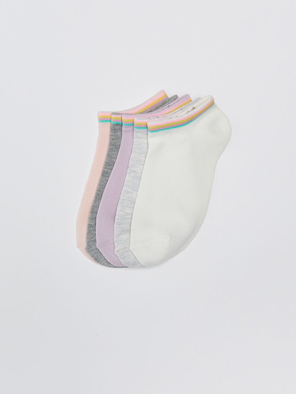 Basic Girls' Trainer Socks 5 Pack-1