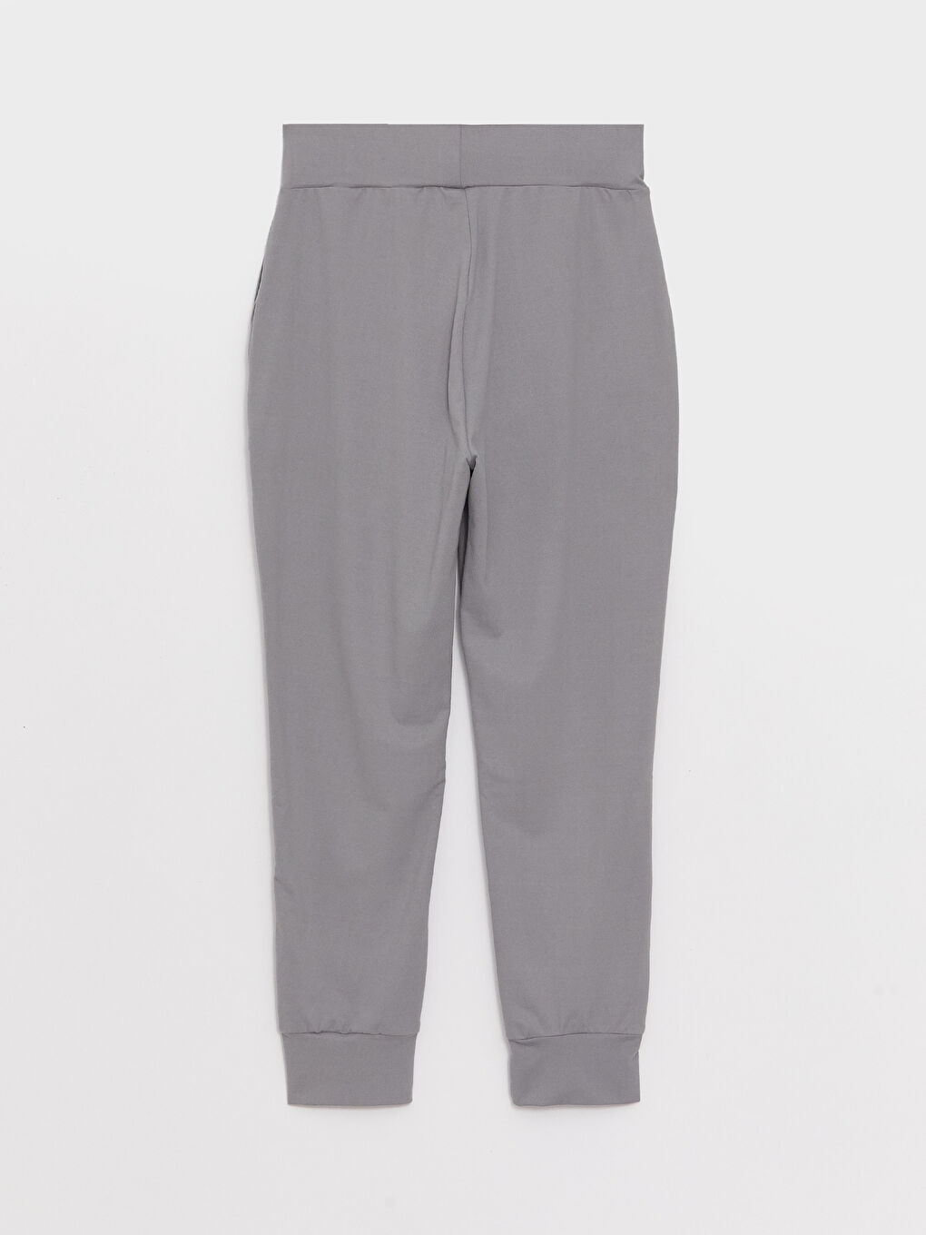 Gri Kadın Beli Lastikli Düz Jogger Eşofman Altı-6