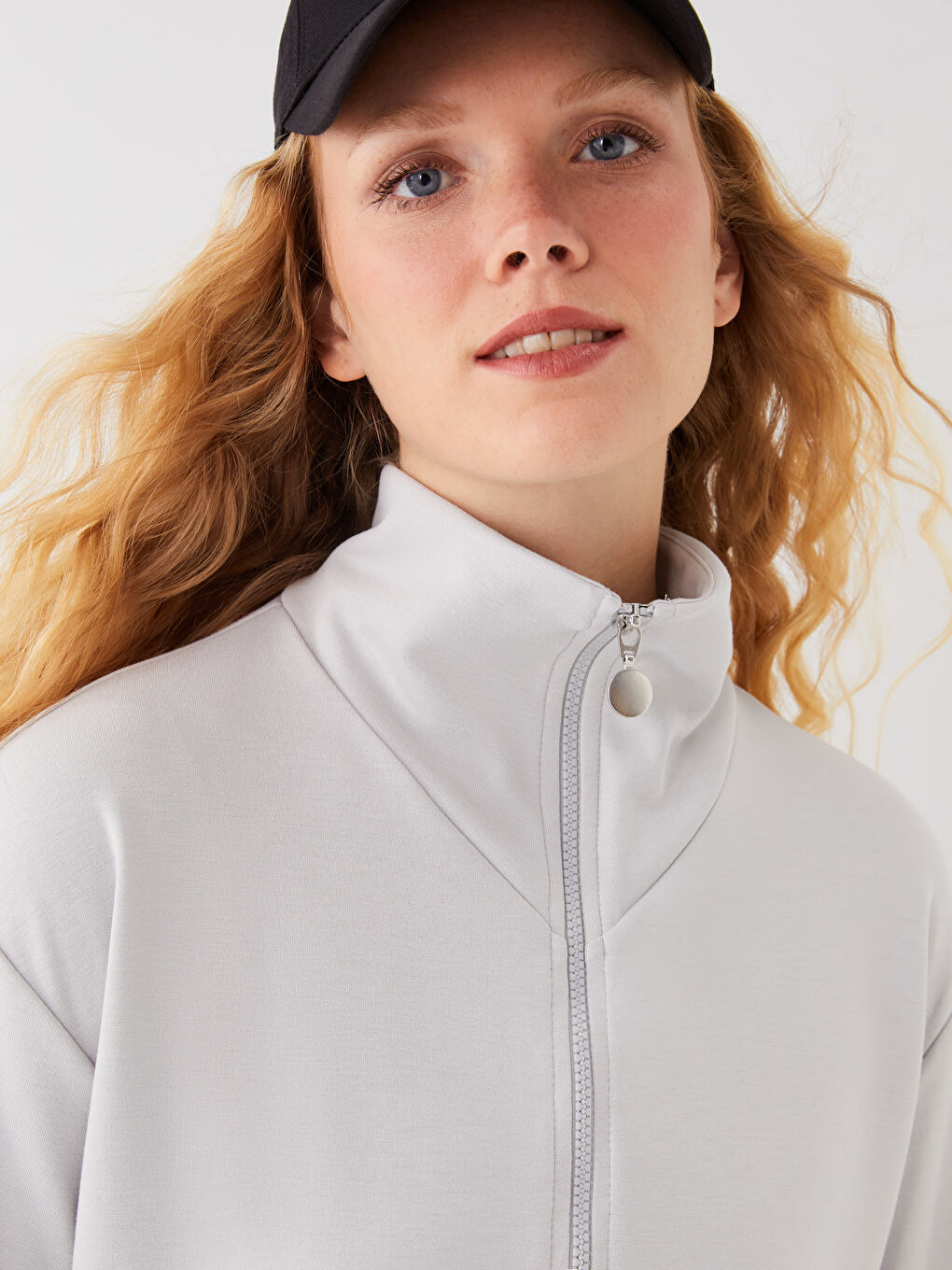 Cardigan de Sport pour Femmes à Col Cheminée-2