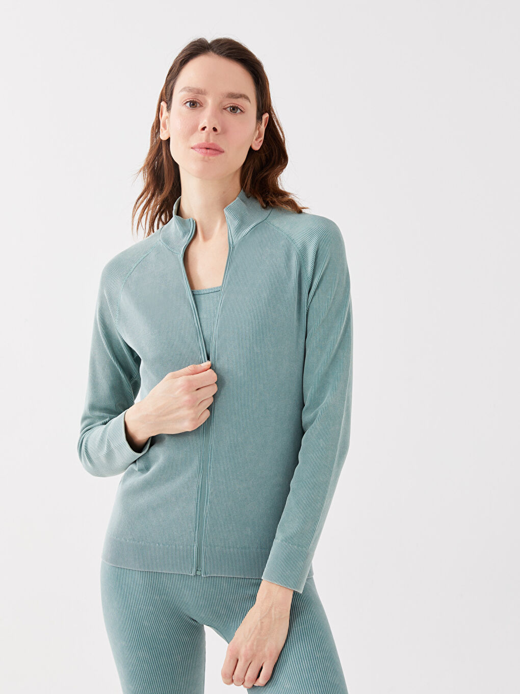 Turtle Neck Women's Sports Cardigan