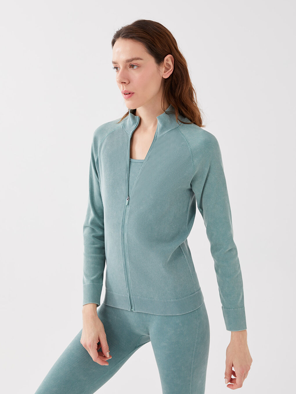 Turtle Neck Women's Sports Cardigan-1