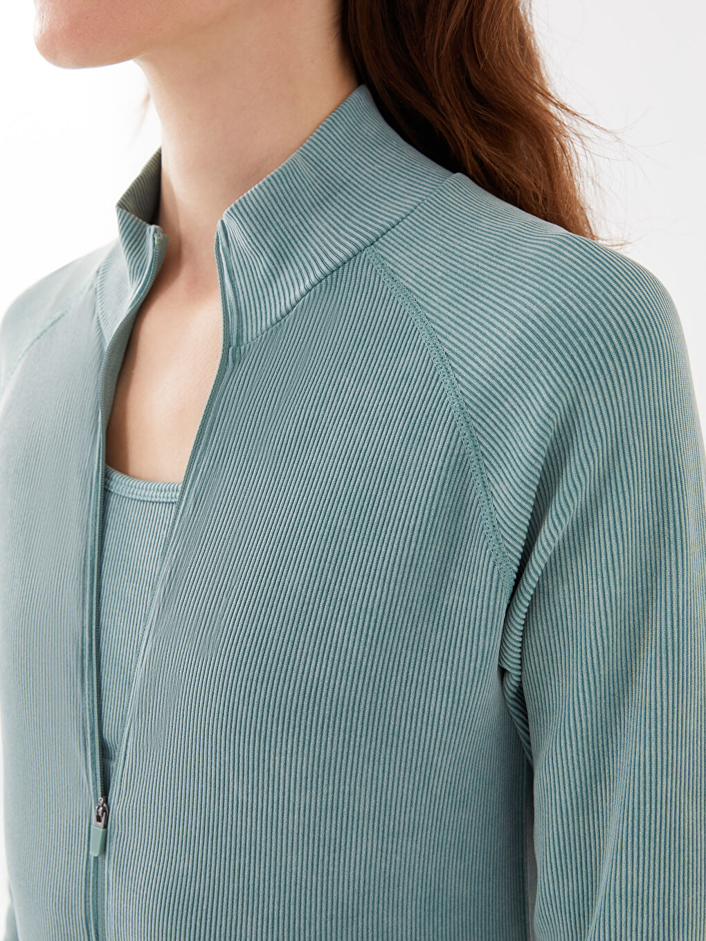 Turtle Neck Women's Sports Cardigan-3