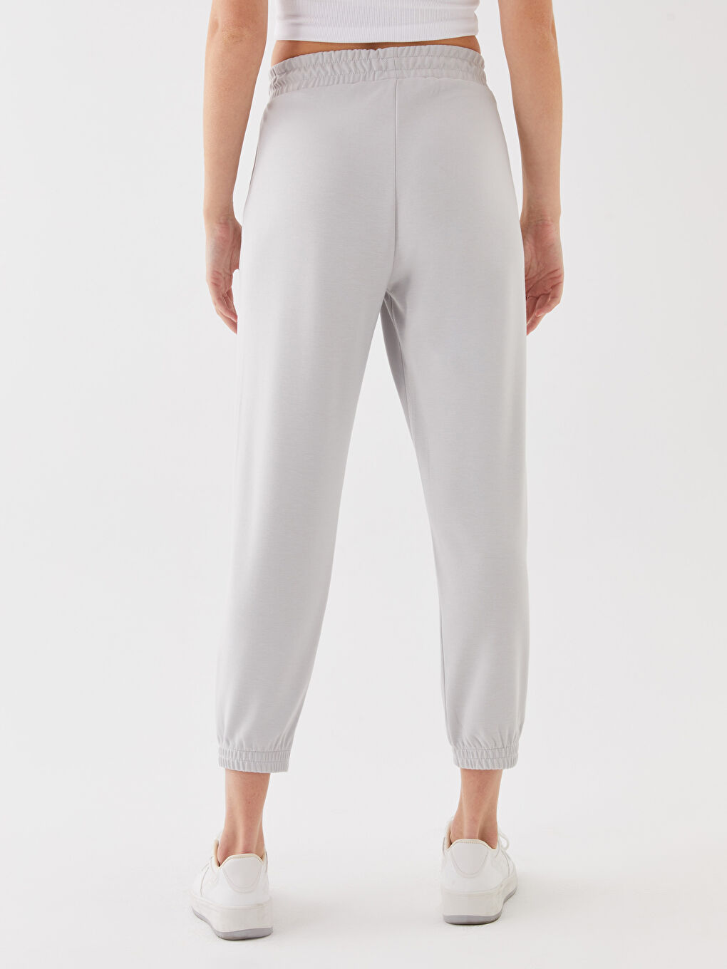 Pantaloni de trening jogger simpli cu talie elastică pentru femei-4