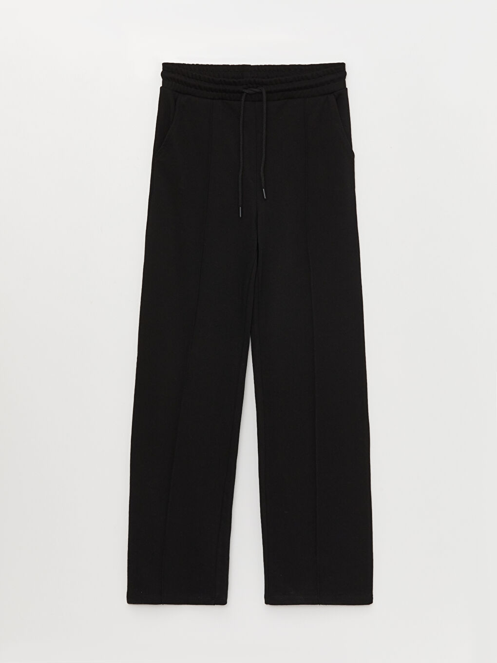 Siyah Beli Lastikli Düz Cep Detaylı Kadın Eşofman Altı-5