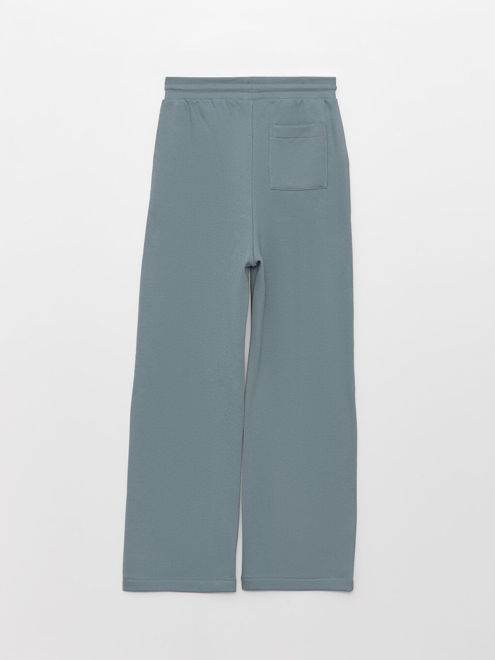 Mavi Beli Lastikli Düz Geniş Paça Kadın Kalın Eşofman Altı-1