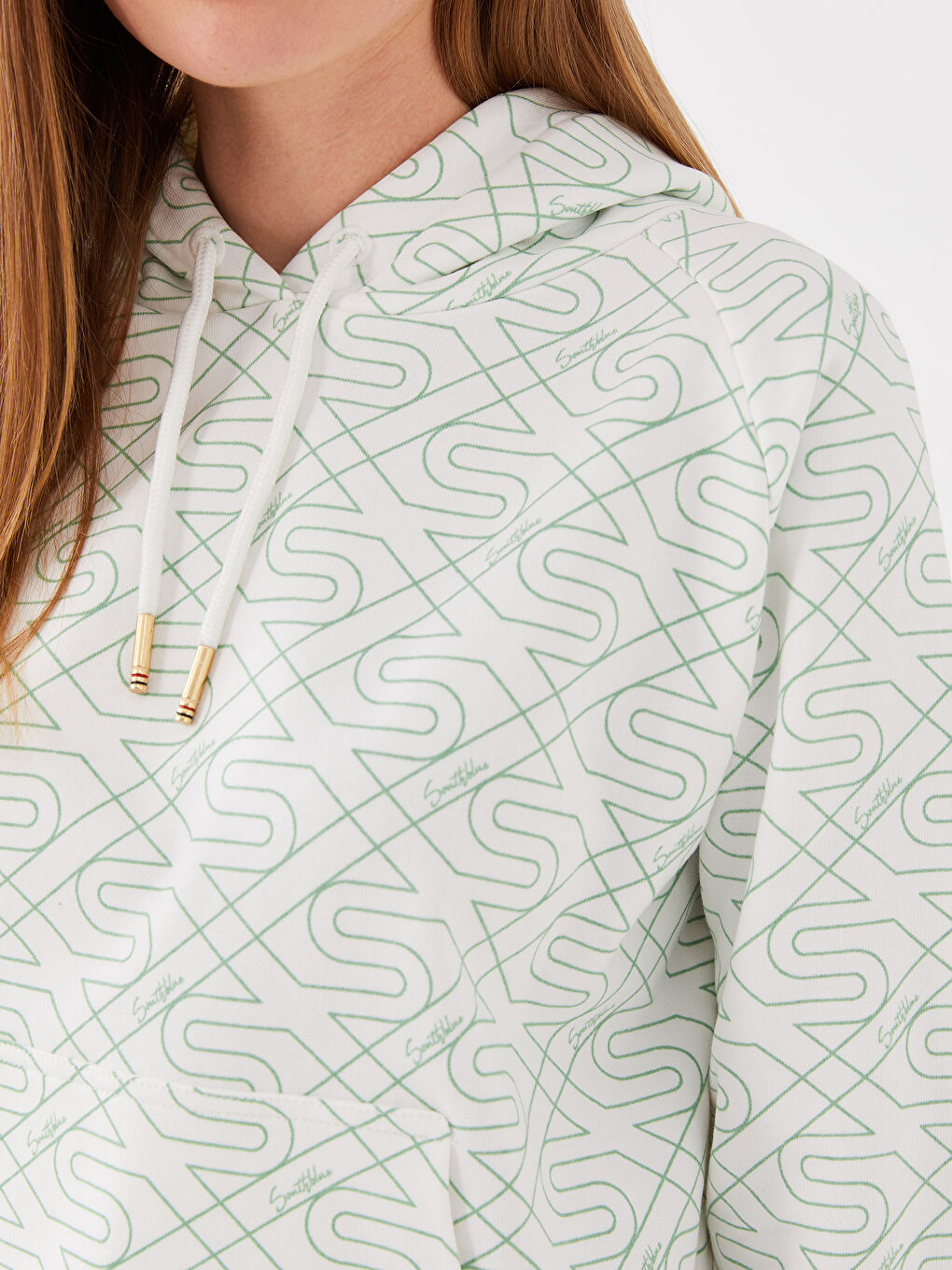 Hooded Printed Long Sleeve Women's Sweatshirt -S39233Z8-LRR
