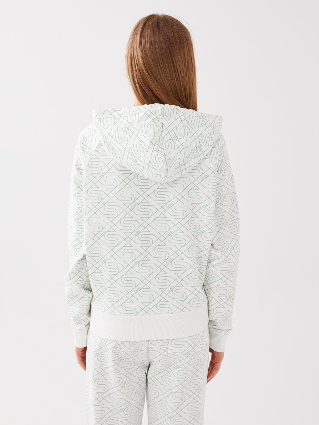 Hooded Printed Long Sleeve Women's Sweatshirt -S39233Z8-LRR
