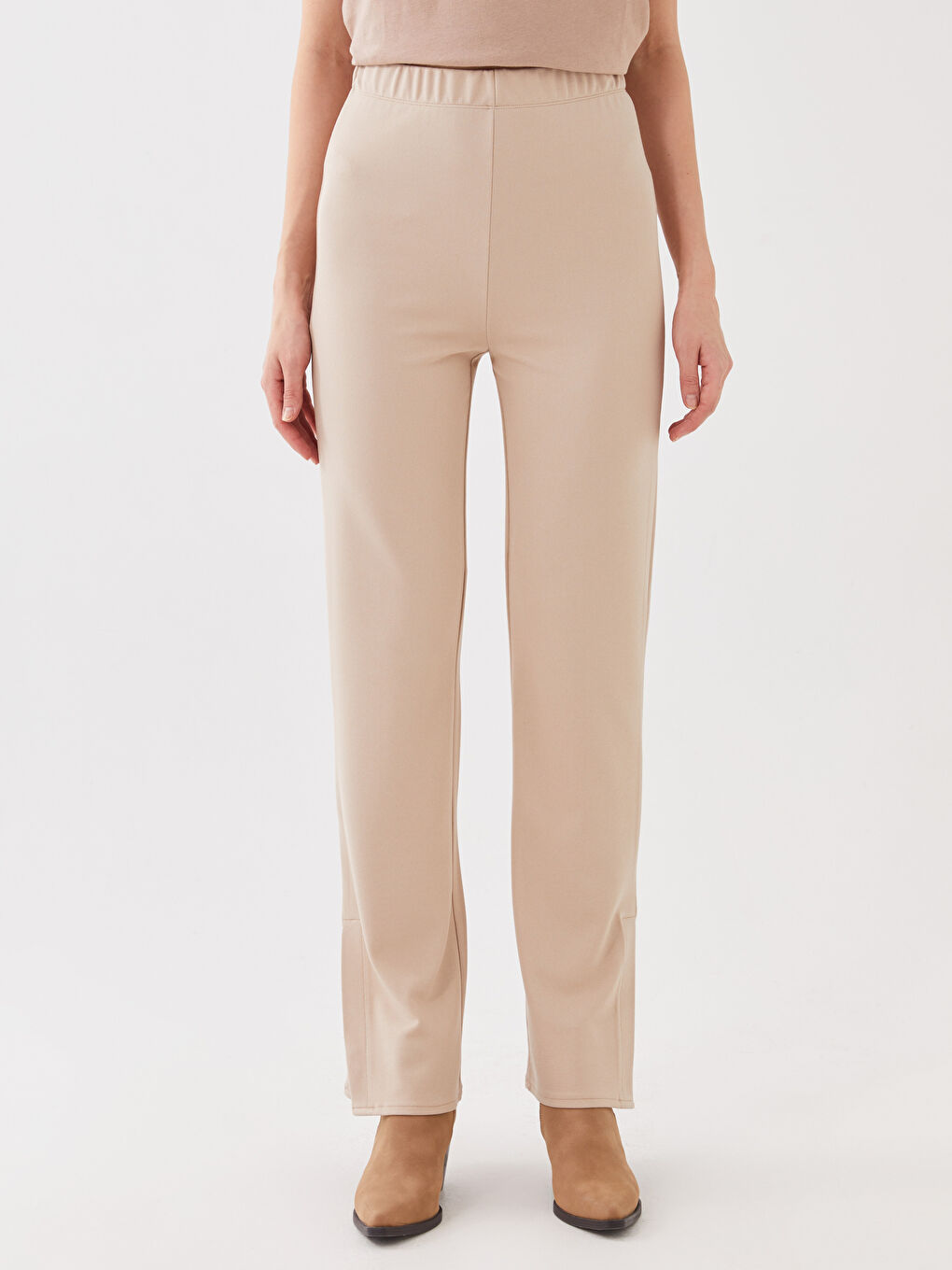 Женские однотонные спортивные штаны с эластичным поясом-2