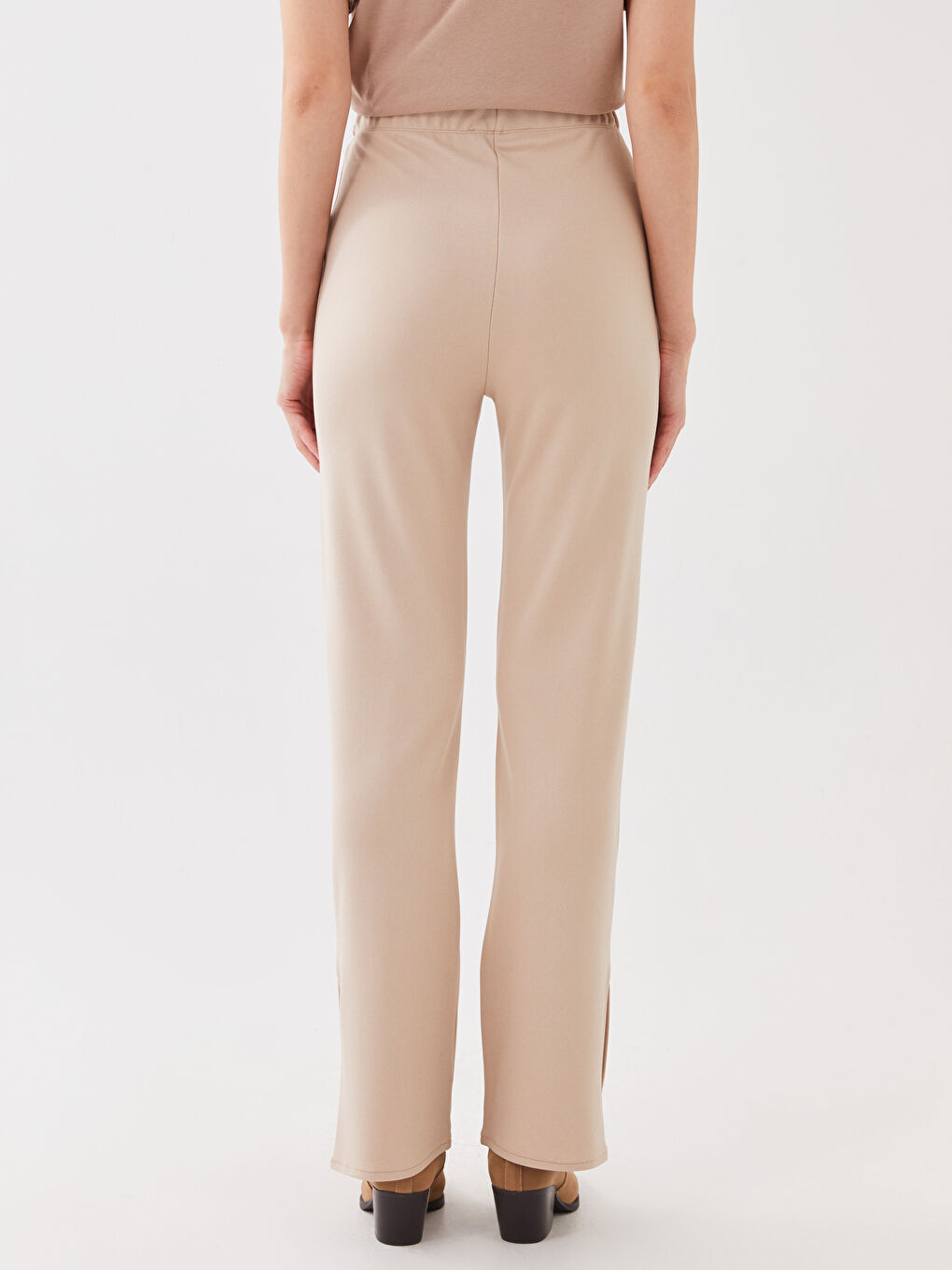 Женские однотонные спортивные штаны с эластичным поясом-4