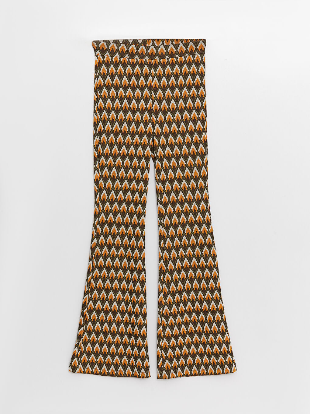 LCW Vision Women's Elastic Waist Patterned Bell Leg Trousers -S39242Z8-LQY