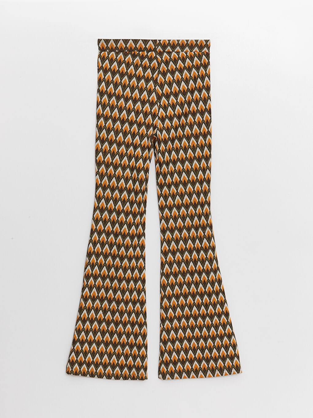 LCW Vision Women's Elastic Waist Patterned Bell Leg Trousers -S39242Z8-LQY