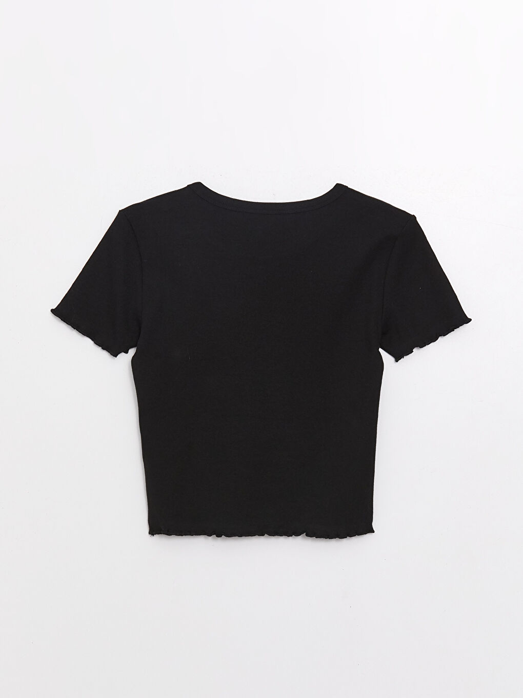 Кроп-топ с круглым вырезом, с принтом, с коротким рукавом для женщин-6