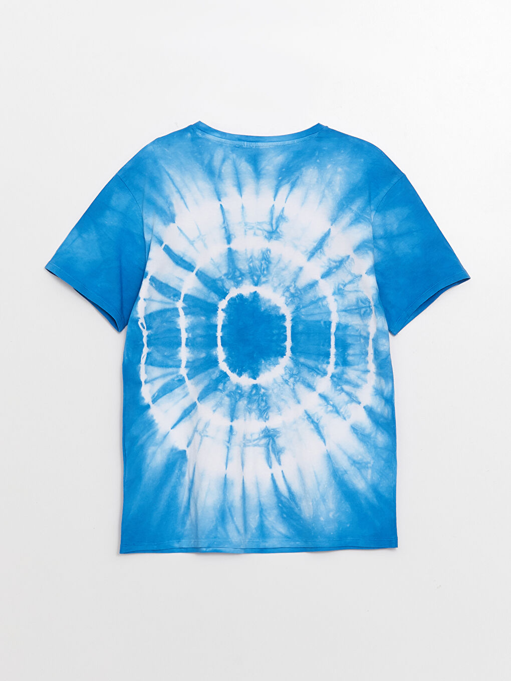 Beyaz Kadın Bisiklet Yaka Baskılı Kısa Kollu Tişört-6