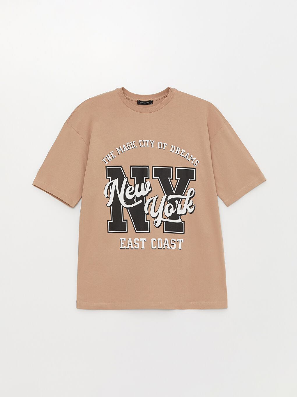 Women's Crew Neck Printed Oversize T-Shirt-5