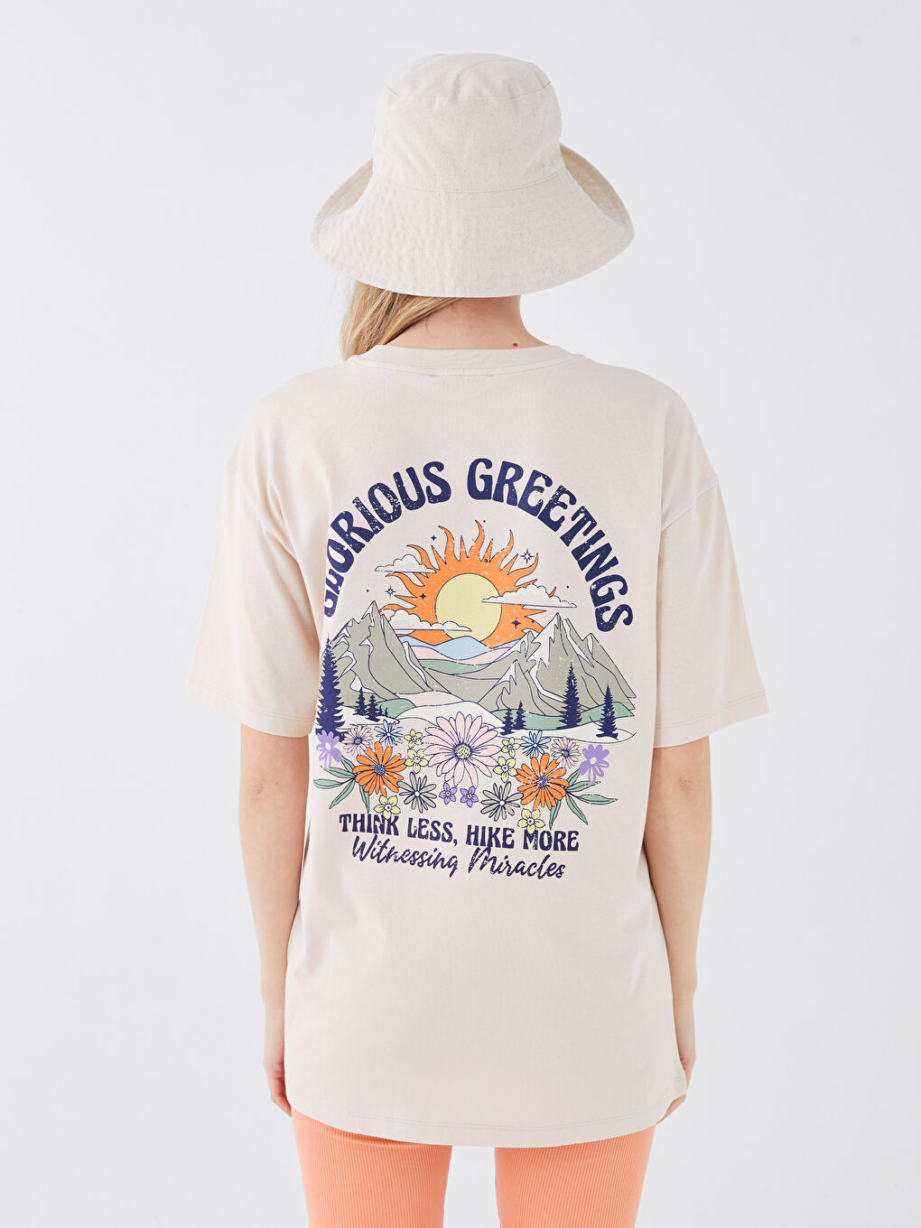 تي شيرت نساء واسع كم قصير مطبوع كول مدور-4