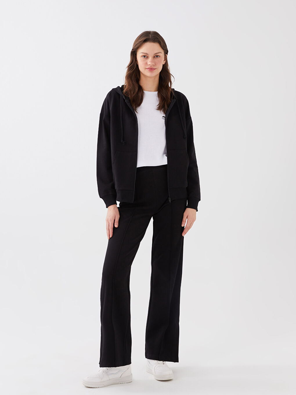 Спортивні штани для жінок з еластичною талією, прості-1