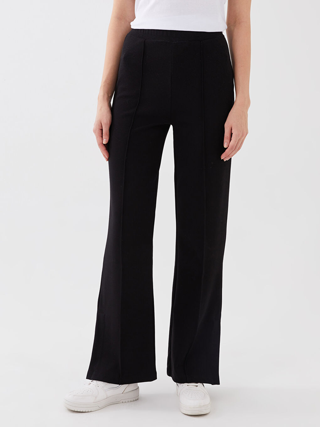 Спортивні штани для жінок з еластичною талією, прості-3