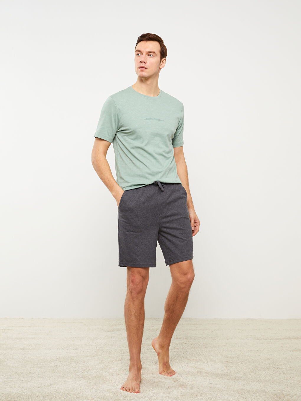 Crew Neck Short Sleeve Men's Pyjama Top -S39264Z8-GD2
