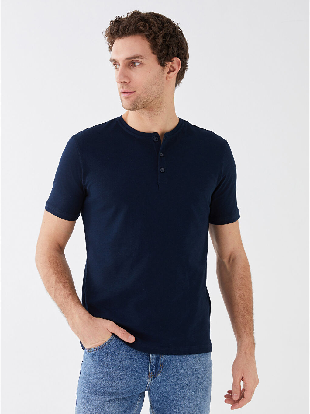 Crew Neck Short Sleeve Men's Pyjama Top -S39271Z8-RFF
