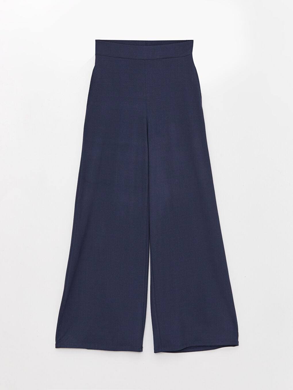 Әйелдерге арналған өрнексіз серпімді белдік кең балақ шалбар-5