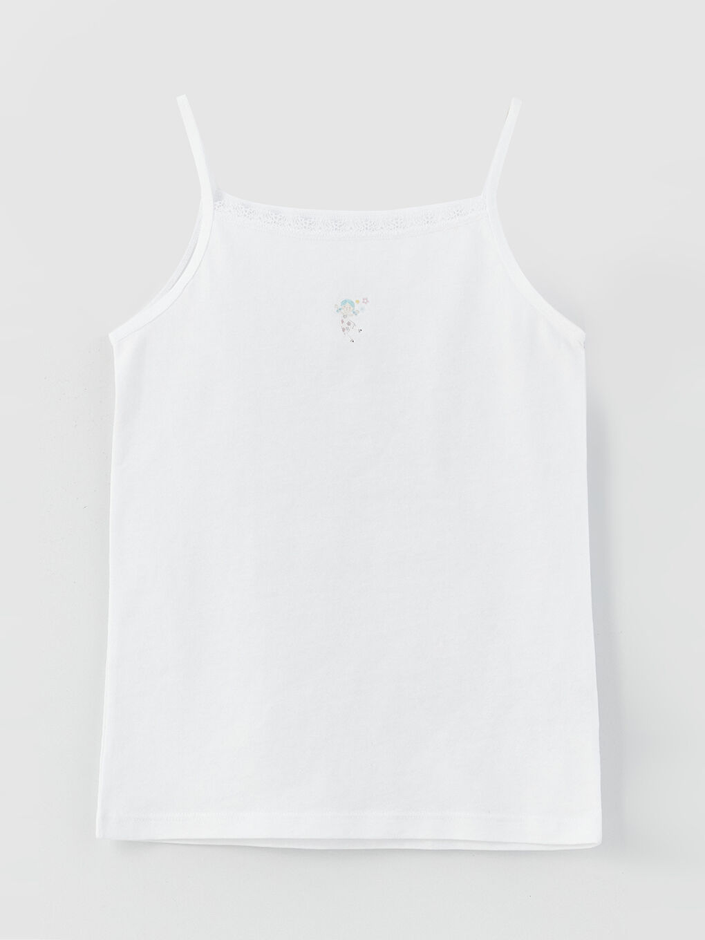 Square Collar Printed Strappy Girls' Vest 2 Pack-1