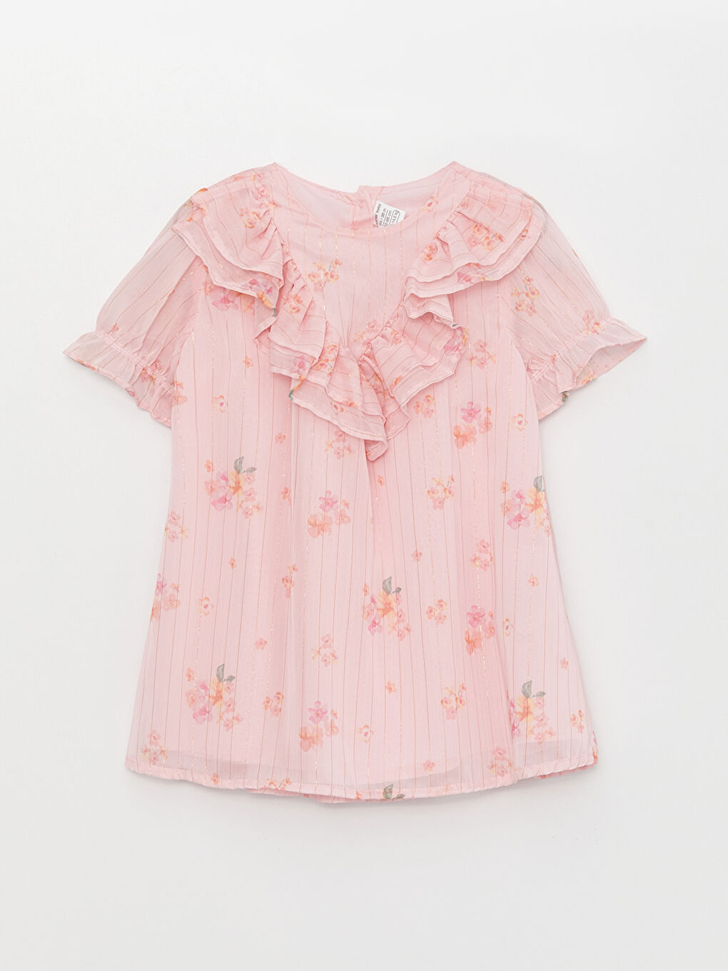 Crew Neck Short Sleeve Printed Baby Girl Dress -S39327Z1-LT4