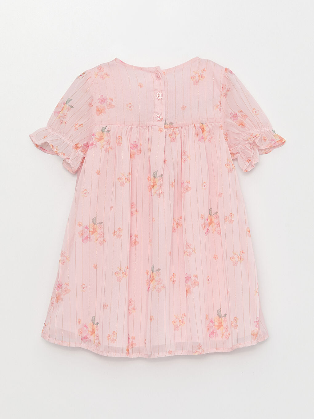 Crew Neck Short Sleeve Printed Baby Girl Dress -S39327Z1-LT4