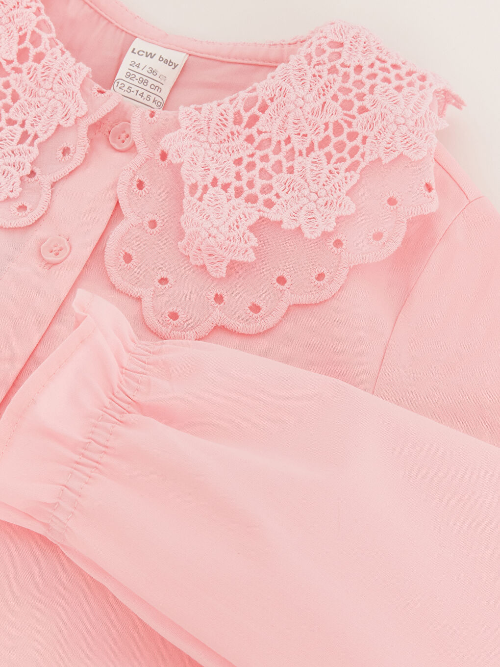 Bebe Collar Long Sleeve Embroidery Detailed Baby Girl Shirt -S39328Z1-G0G