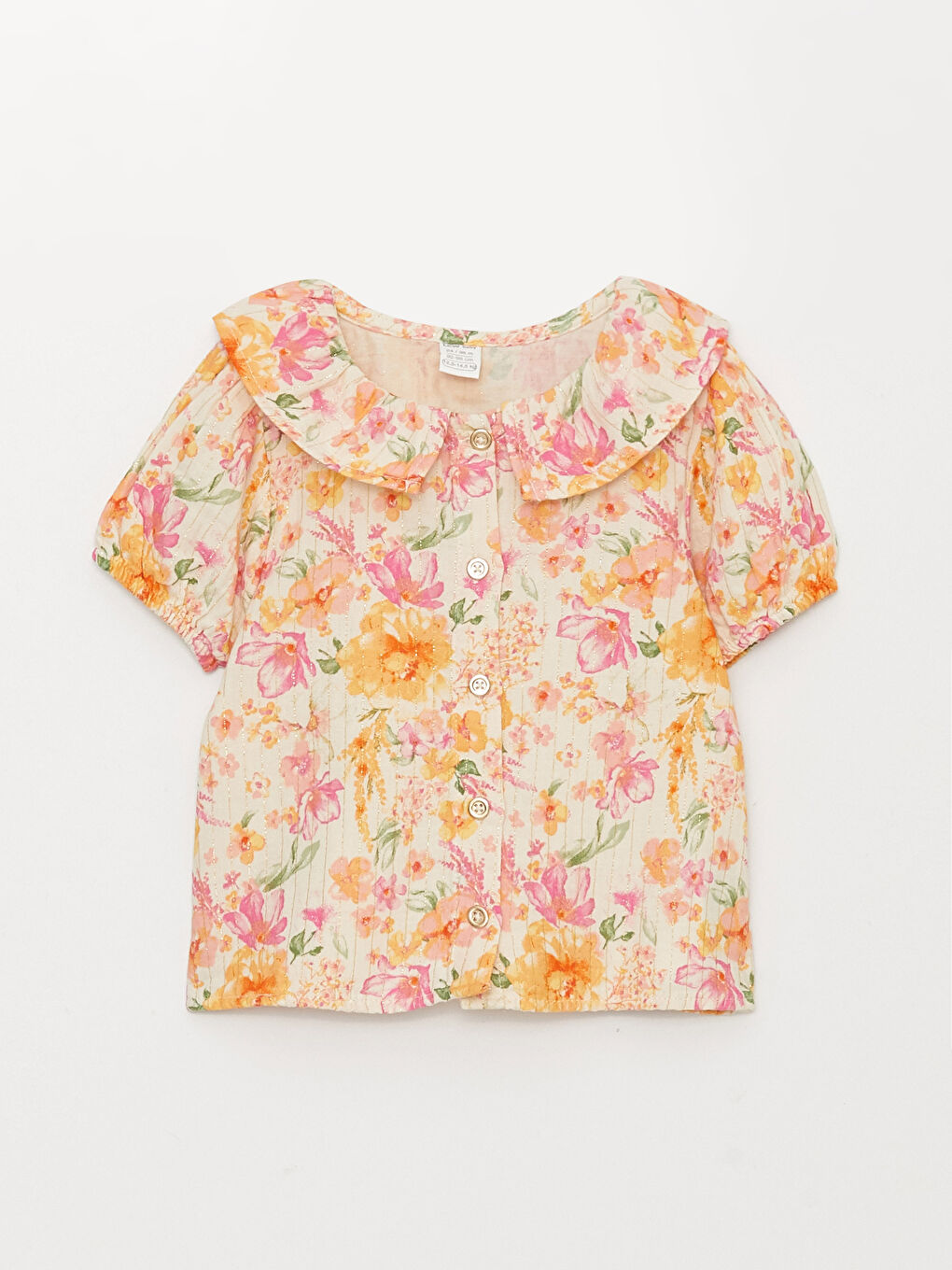 Blouse et Pantalon Bébé Fille à Col Claudine à Manches Courtes Imprimé Ensemble 2 Pièces-5