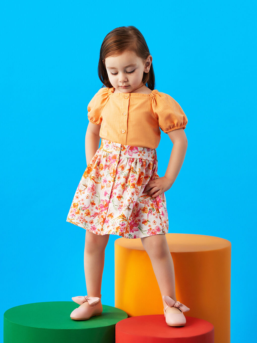 LCW baby طقم برتقالي فتاة -S39331Z1-G53