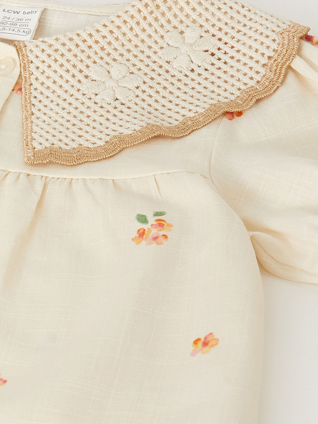 Baby Collar Short Sleeve Printed Baby Girls' Shirt-5