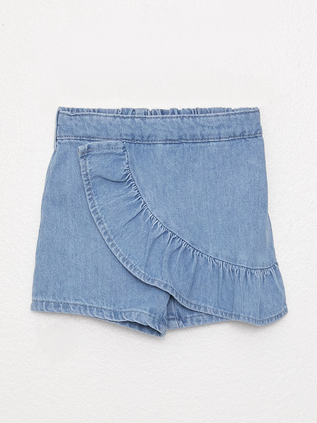 جيبة شورت دينيم بخصر مرن للبنات الرضع