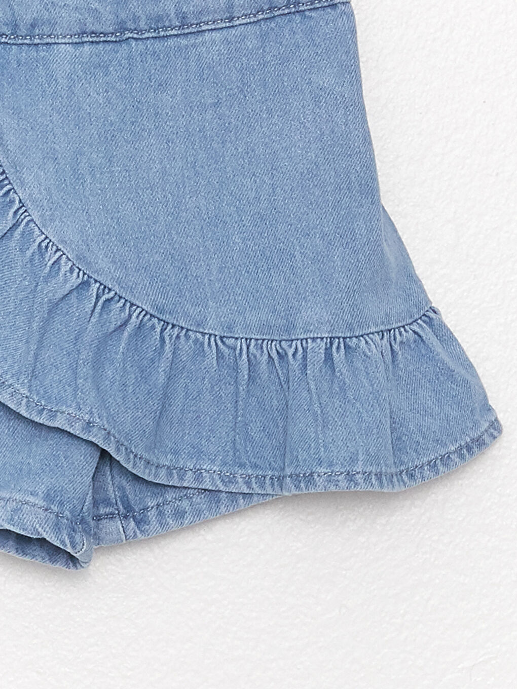 جيبة شورت دينيم بخصر مرن للبنات الرضع-2
