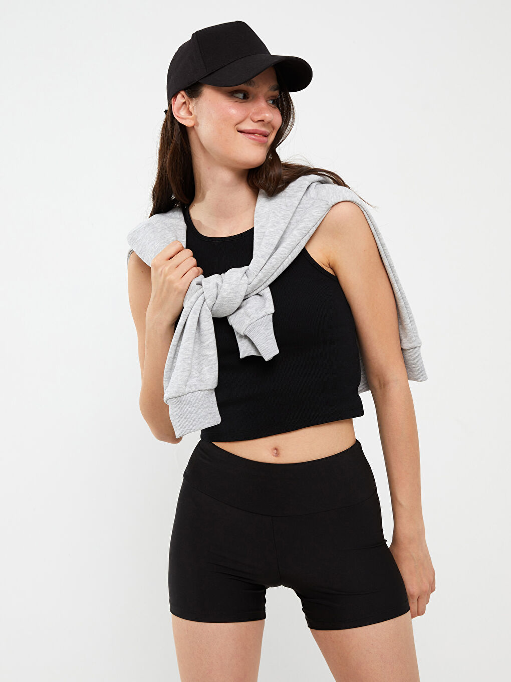 ليجن سادة إنترلوك بخصر مرن للسيدات-1