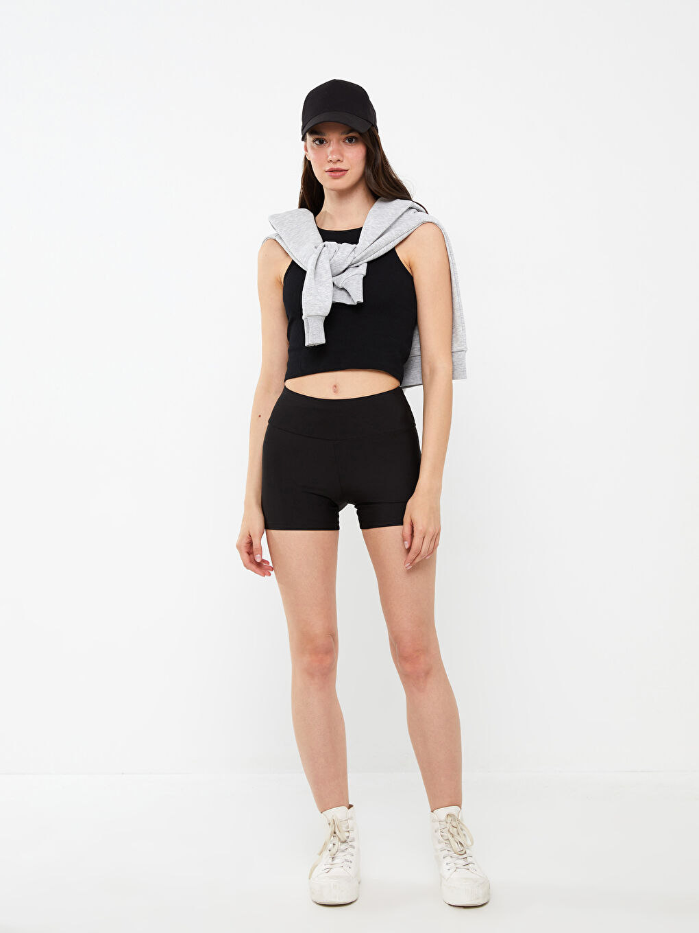 ليجن سادة إنترلوك بخصر مرن للسيدات-2