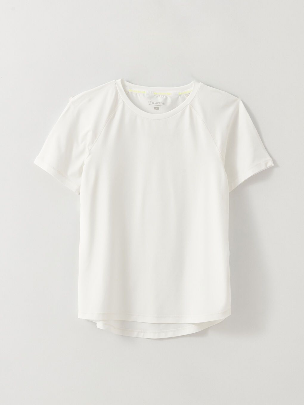 Ekru Bisiklet Yaka Baskılı Kısa Kollu Kadın Spor Tişört-6