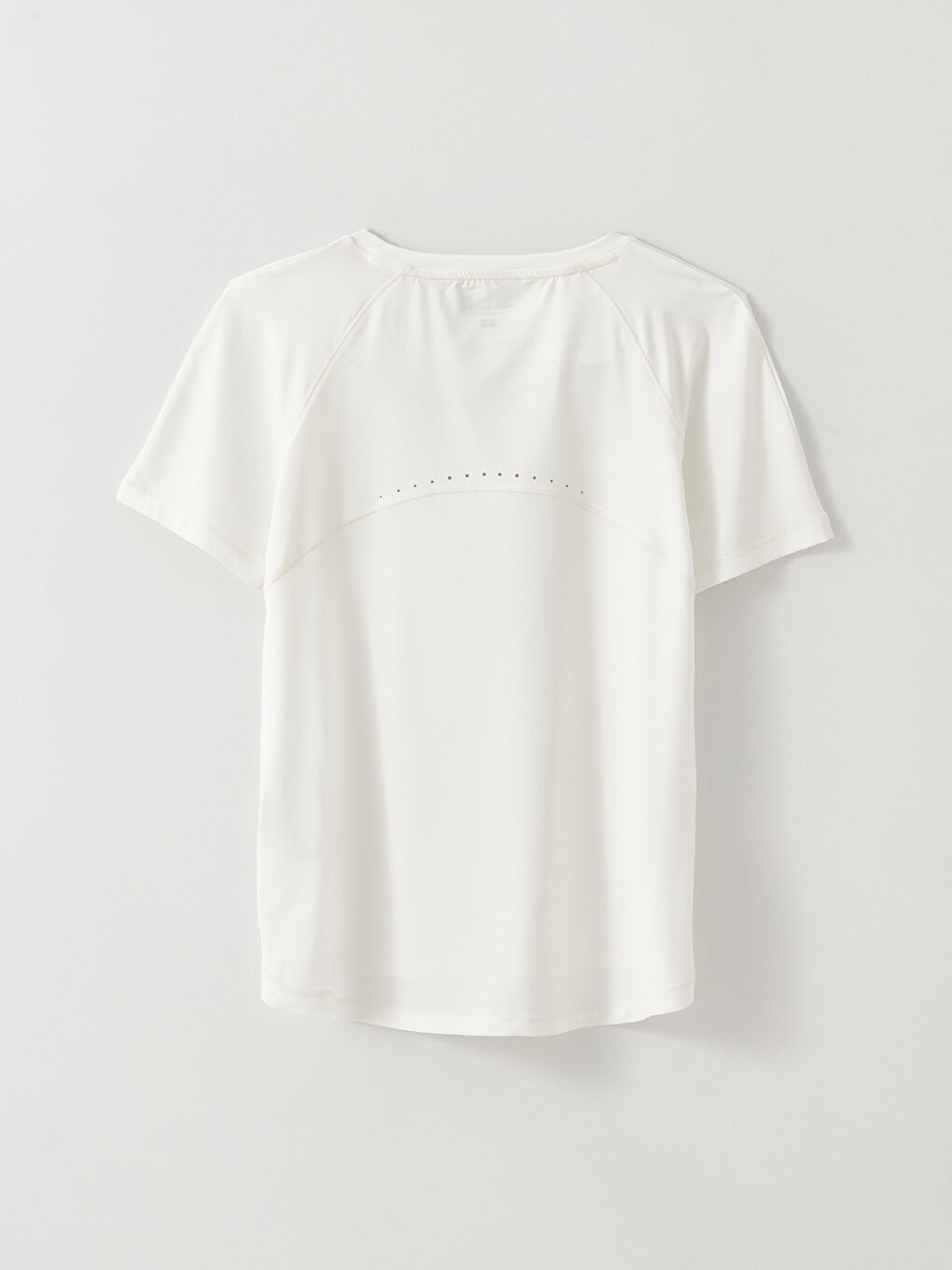 Ekru Bisiklet Yaka Baskılı Kısa Kollu Kadın Spor Tişört-8