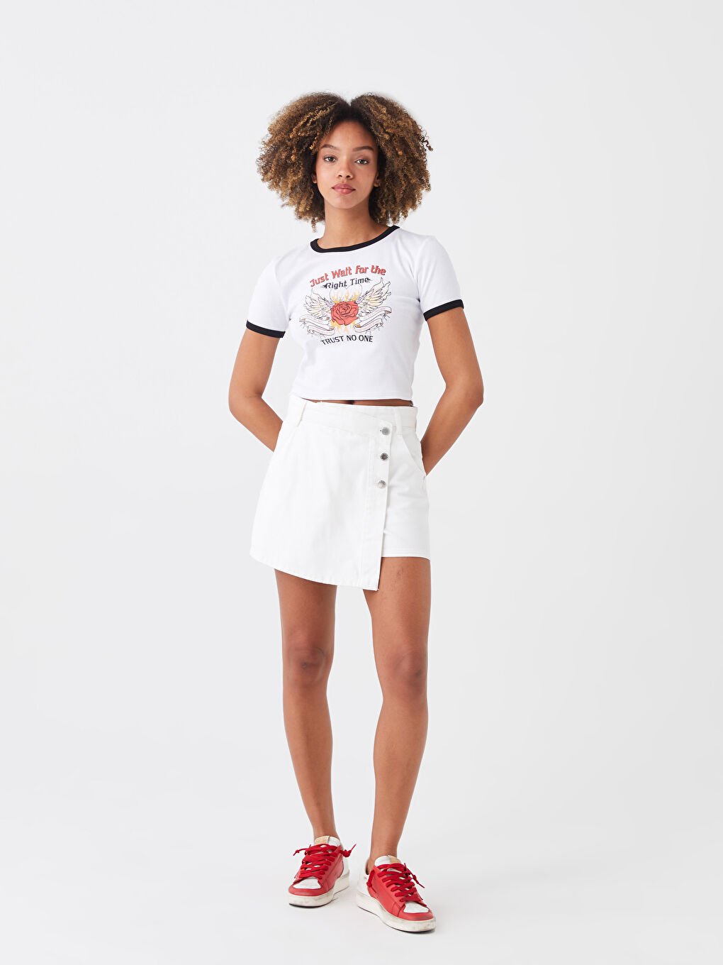 LCW Jeans Hoch taillierte Standard-Passform Damen Jeans Shorts Rock -S39361Z8-844