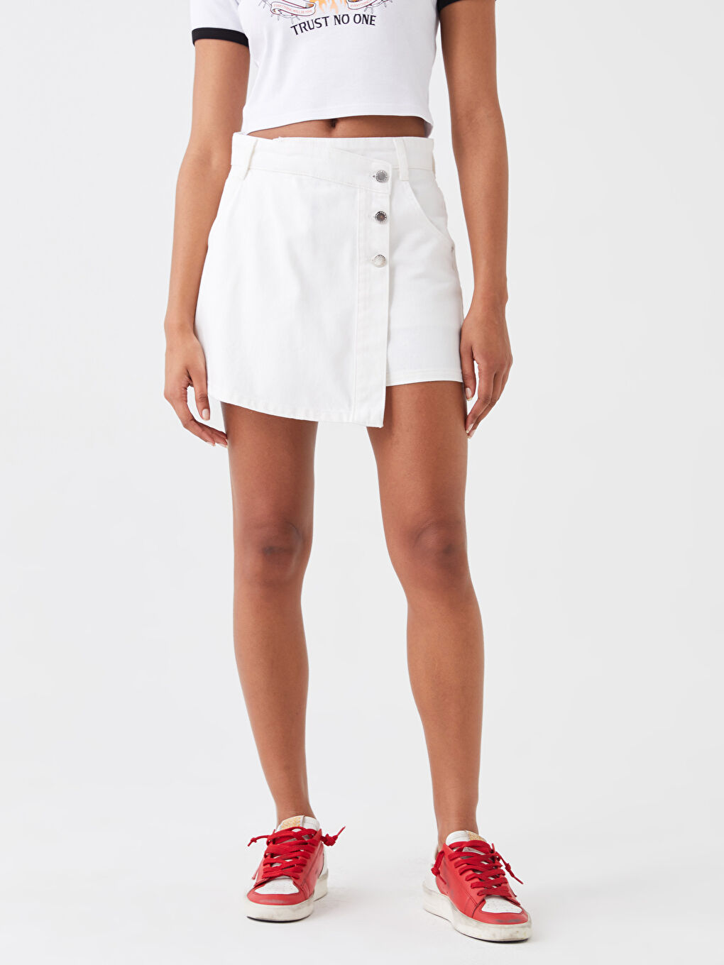 LCW Jeans Hoch taillierte Standard-Passform Damen Jeans Shorts Rock -S39361Z8-844