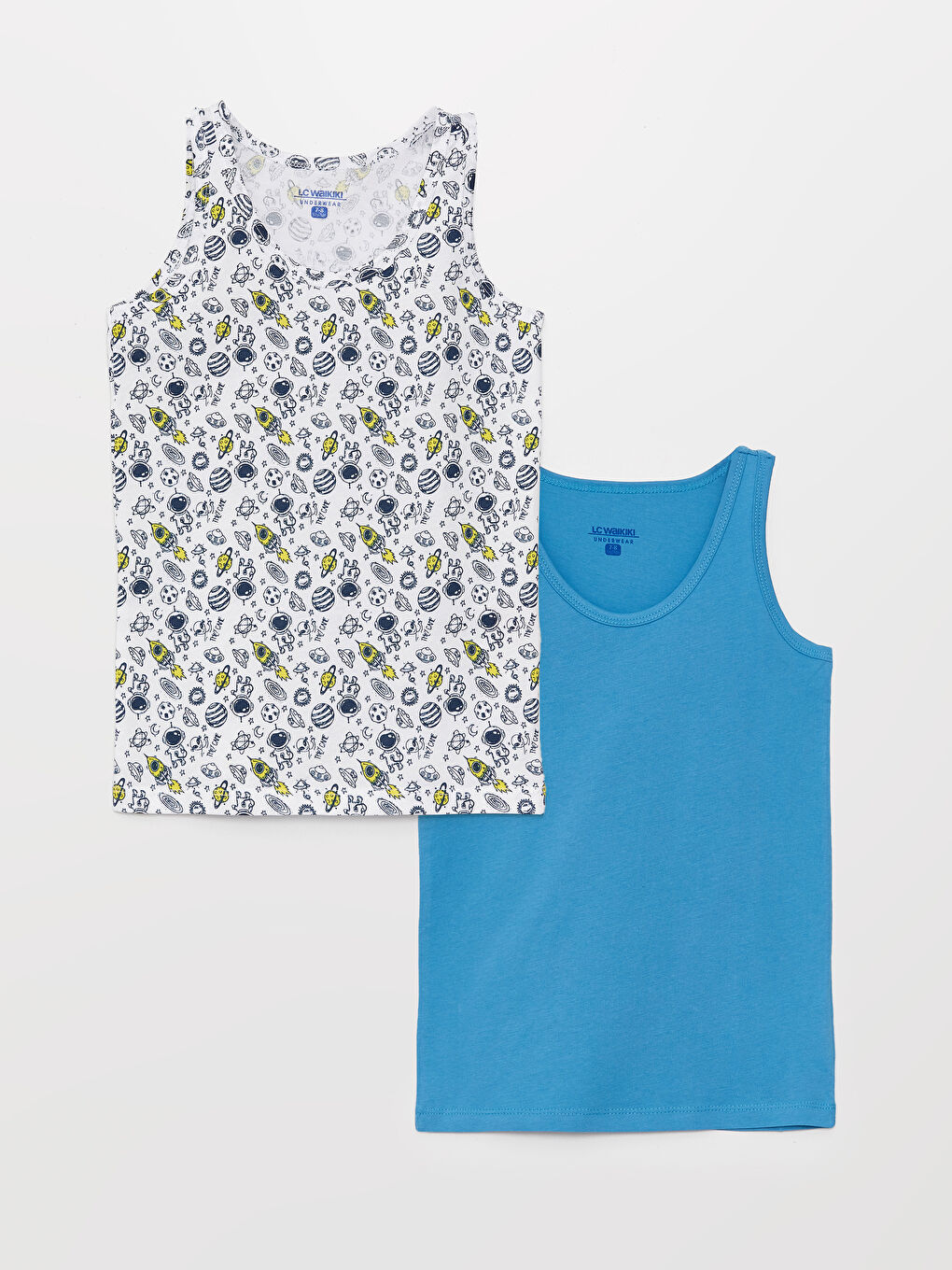 ياقة دائرية مطبوع فيست رياضي أولاد - مجموعتين