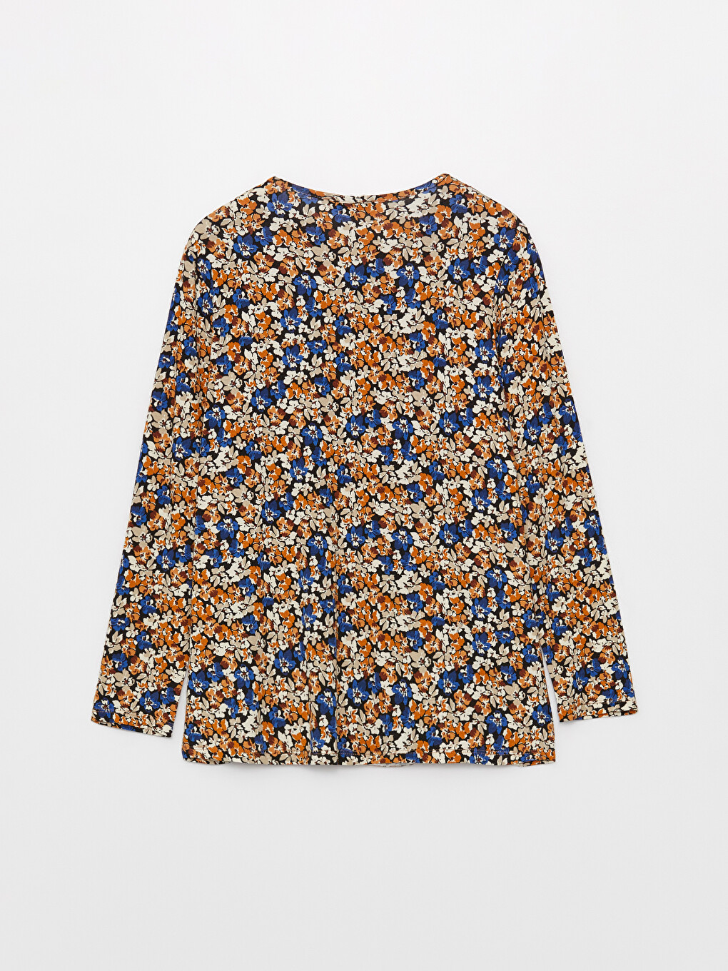 Tricou Cu Guler Rotund Floral Cu Mânecă Lungă Pentru Femei-6